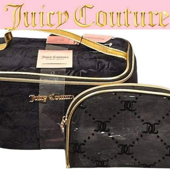 Juicy Couture JC Logo 2-PC Travel  Cosmetic Bag Set - Picture 1 of 13